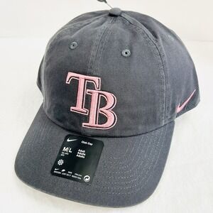 Nike Tampa Bay Rays Team Logo Club Cap Hat Cap Adjustable Strap M/L Gray MLB